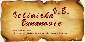 Velimirka Bunanović vizit kartica